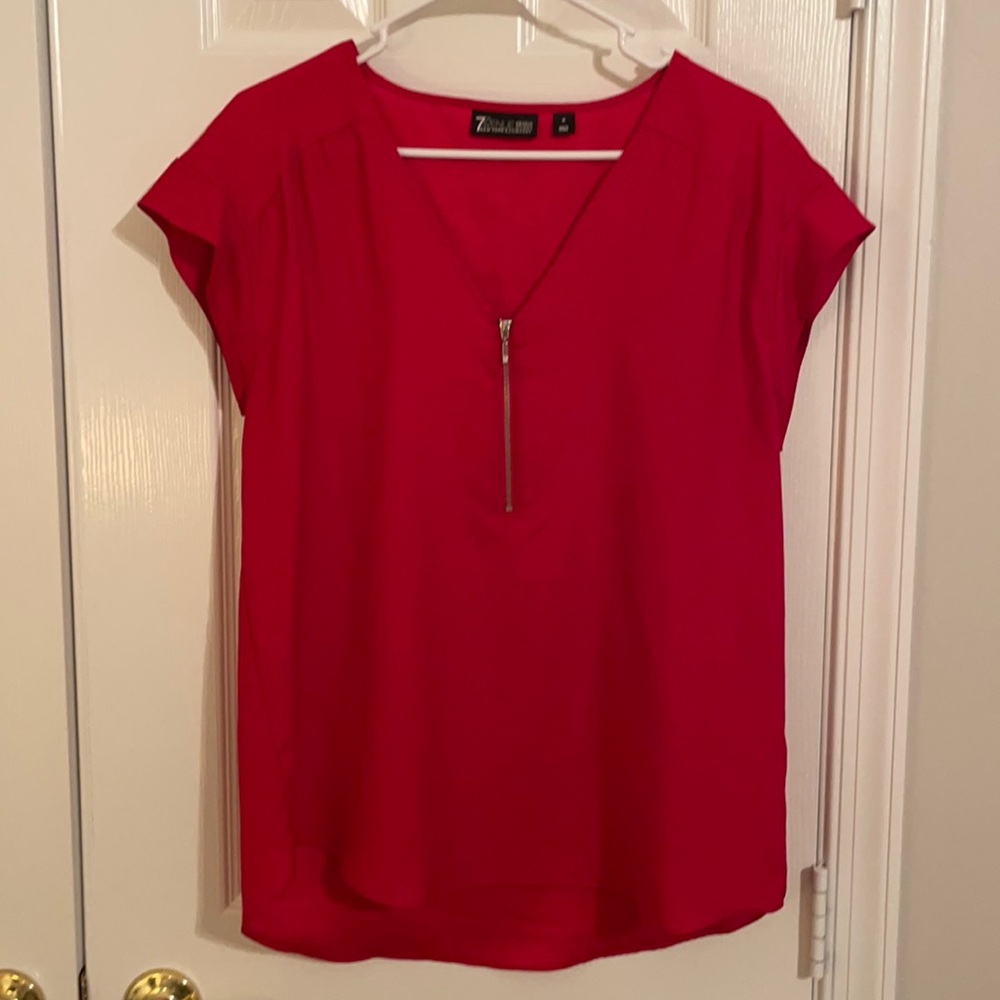 Flowy Red New York & Company Blouse Medium